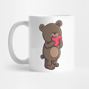 Teddy bear eating the valentine's day Mug